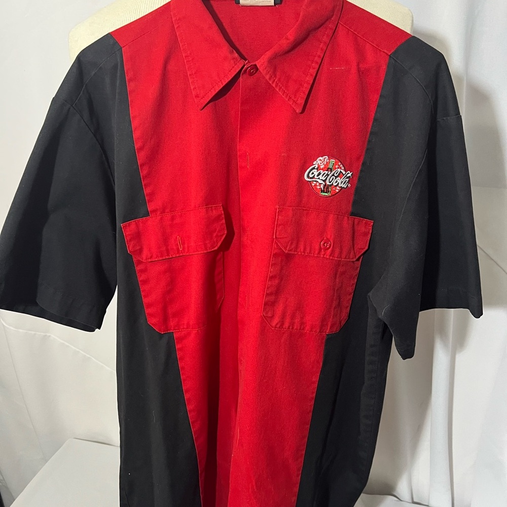 Dickies Men's Red and Black Casual Button Down Shirt